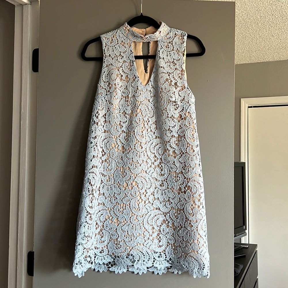 Blue Lace Mini Dress